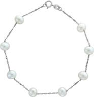 EFFY 14K White Gold Freshwater Pearl Station Bracelet