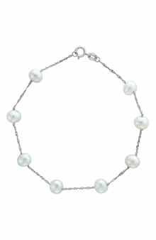 EFFY 14K White Gold Freshwater Pearl Station Bracelet