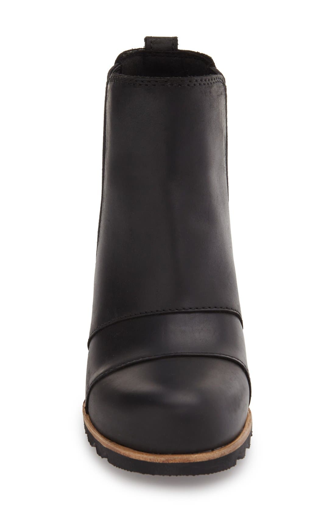 'Lea' Waterproof Wedge Bootie, Alternate, color, BLACK