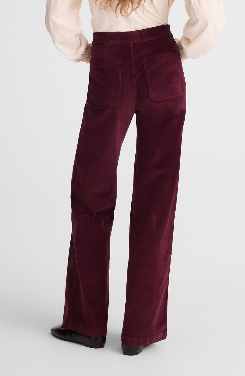 Madewell The Wide Leg Corduroy Pants, Alternate, color, Dark Pomegranate