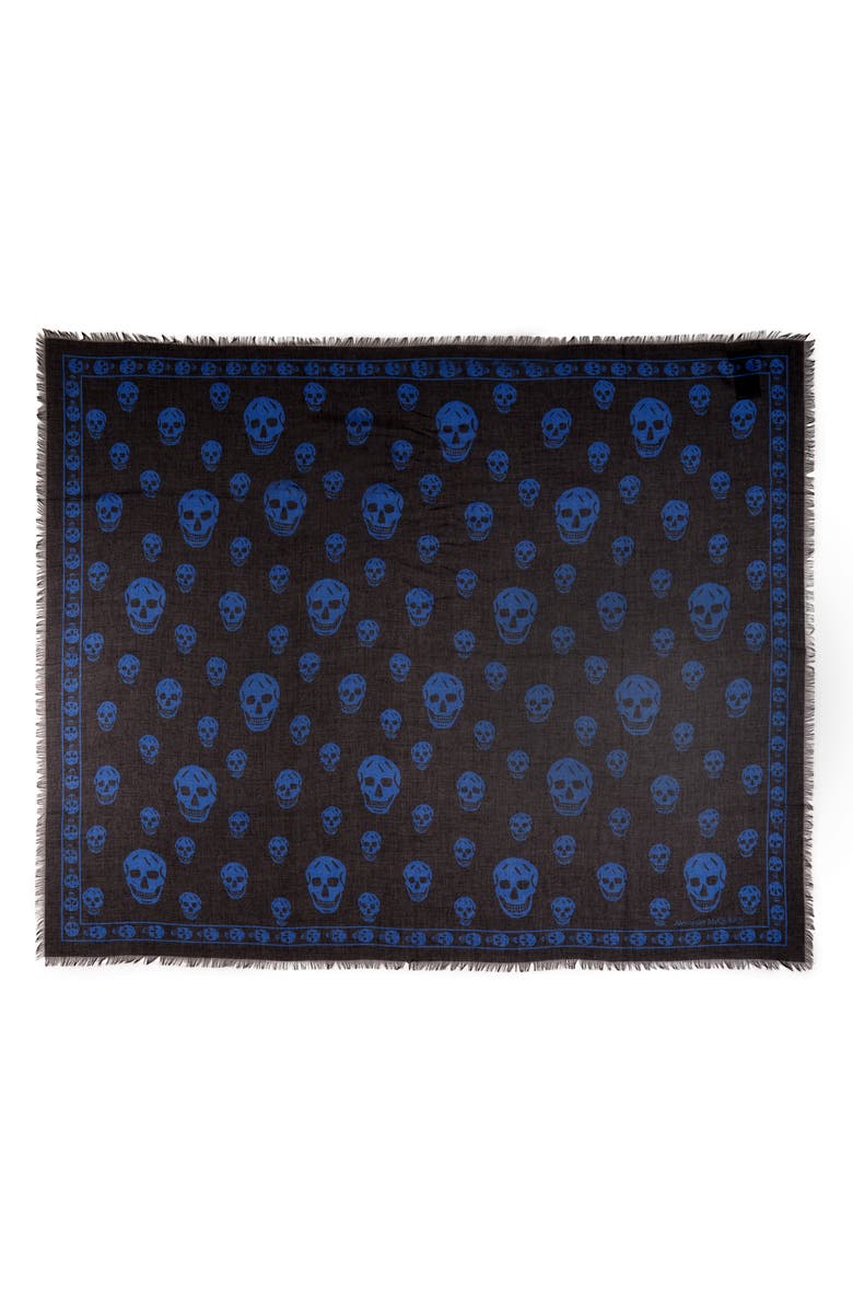 McQueen Alexander McQueen Skull Print Modal & Silk Scarf, Alternate, color, 