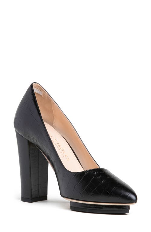 BEAUTIISOLES Pippa Pointed Toe Platform Pump in Black 