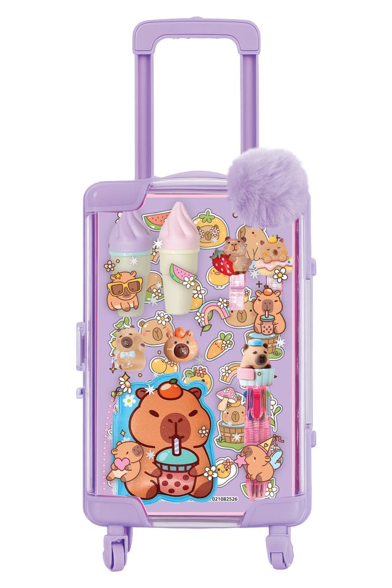 Kids' Capybara Mini Stationary Luggage, Main, color, PURPLE MULTI COLOR