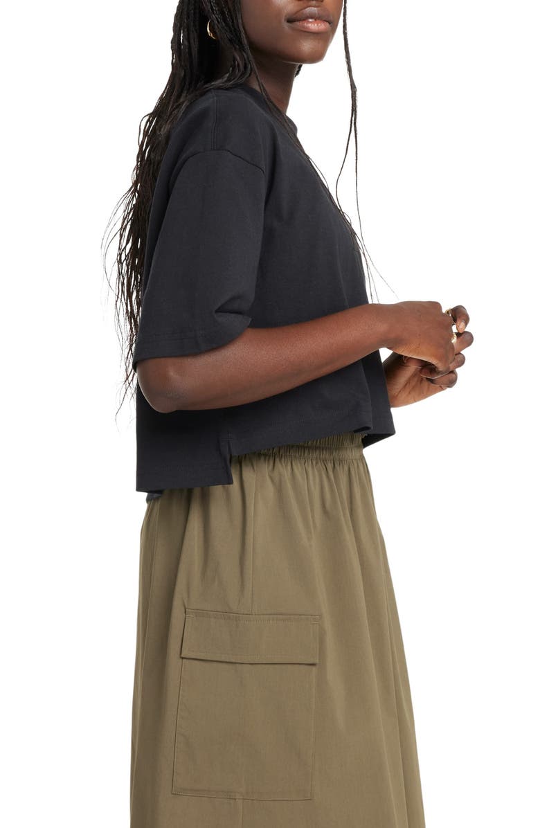 New Balance Oversize Crop Cotton Jersey T-Shirt, Alternate, color,