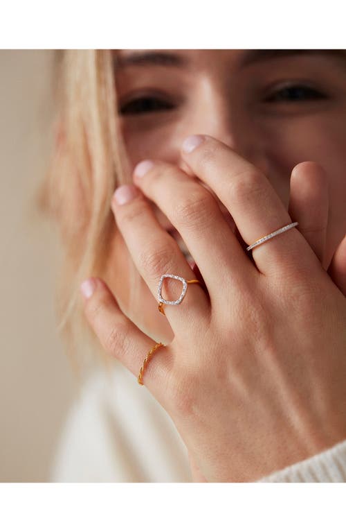 Monica Vinader Riva Diamond Hoop Ring In Yellow Gold