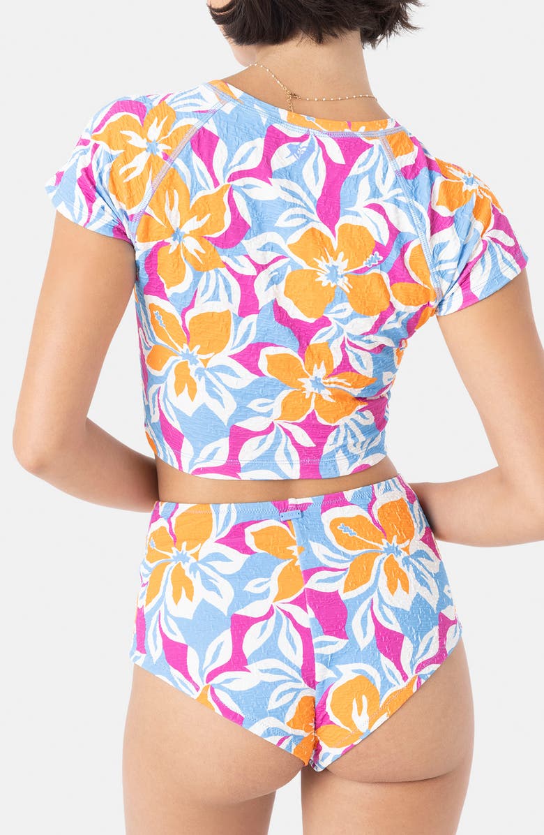 Roxy Topanga Canyon Crop Rashguard, Alternate, color, Blue Multi