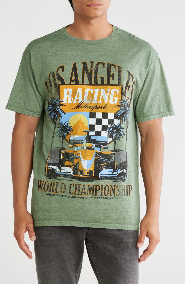ALPHA COLLECTIVE Los Angeles Racing Cotton Graphic T-Shirt, Main, color,