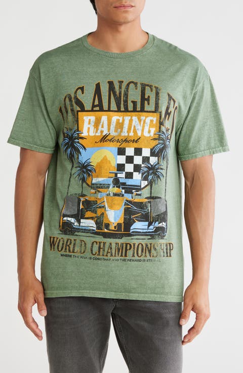 Los Angeles Racing Cotton Graphic T-Shirt