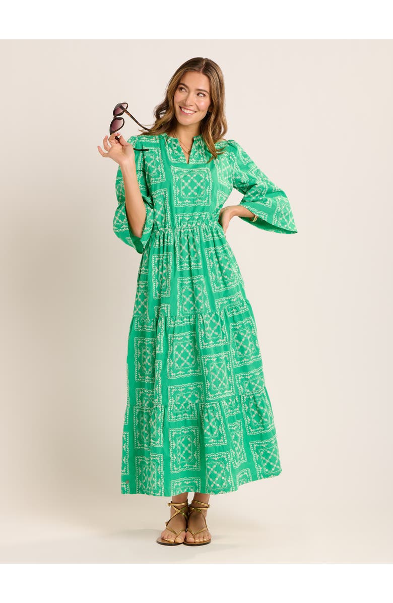 Brakeburn Clarisa Embroidered Maxi Dress, Alternate, color, Green
