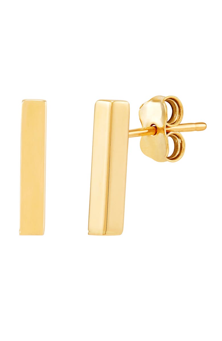 Frankie & Zoe Bar Stud Earrings, Main, color, Yellow Gold