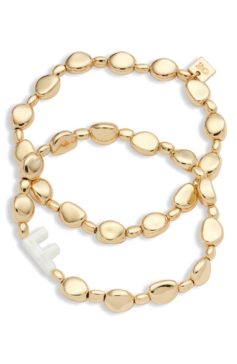 Open Edit Set of 2 Initial Beaded Bracelets, Main, color, 