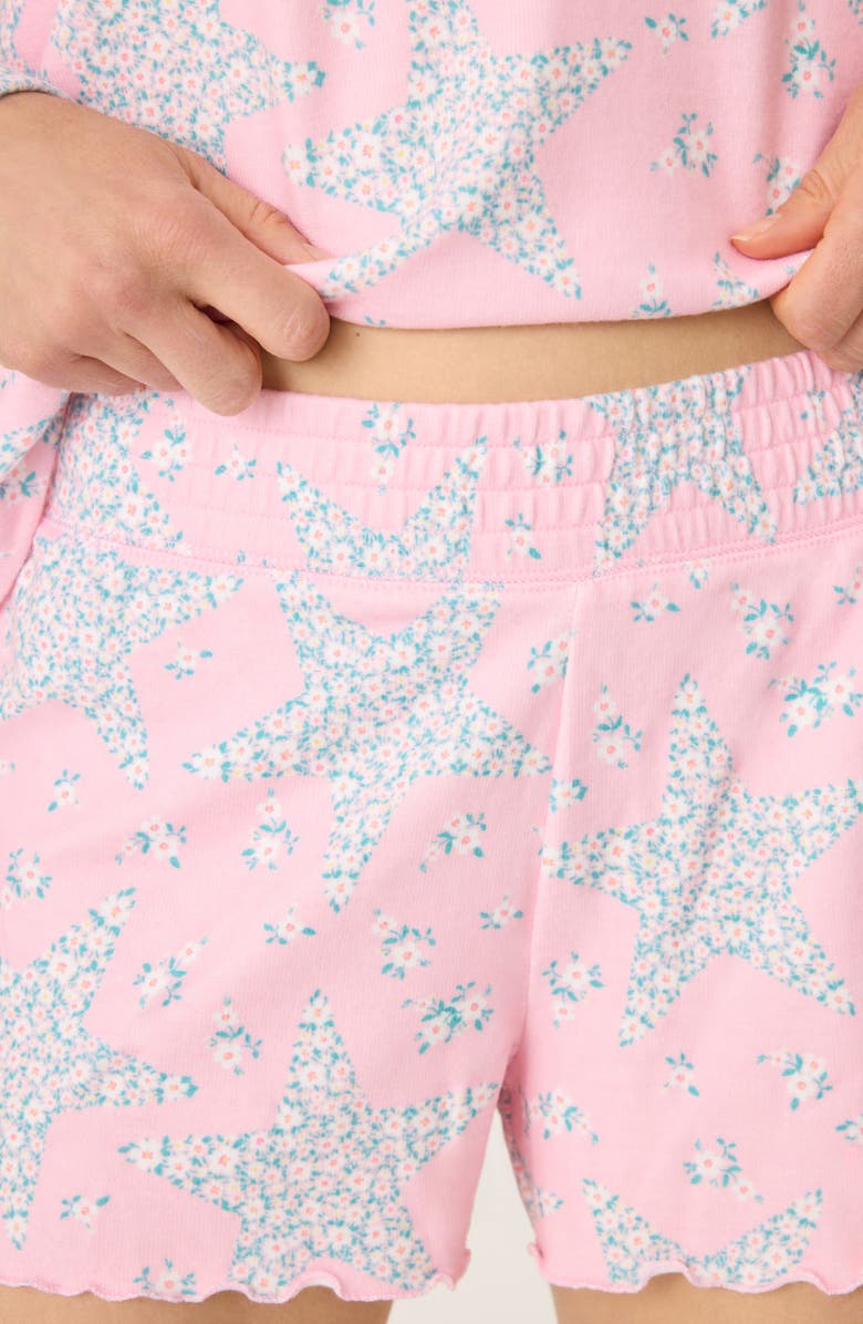 PJ Salvage Written in the Stars Peachy Jersey Pajama Shorts, Alternate, color, 