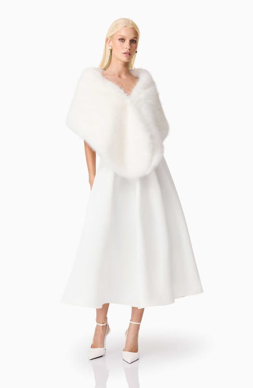 Elliatt Lucyna Faux Fur Capelet Cocktail Dress In White