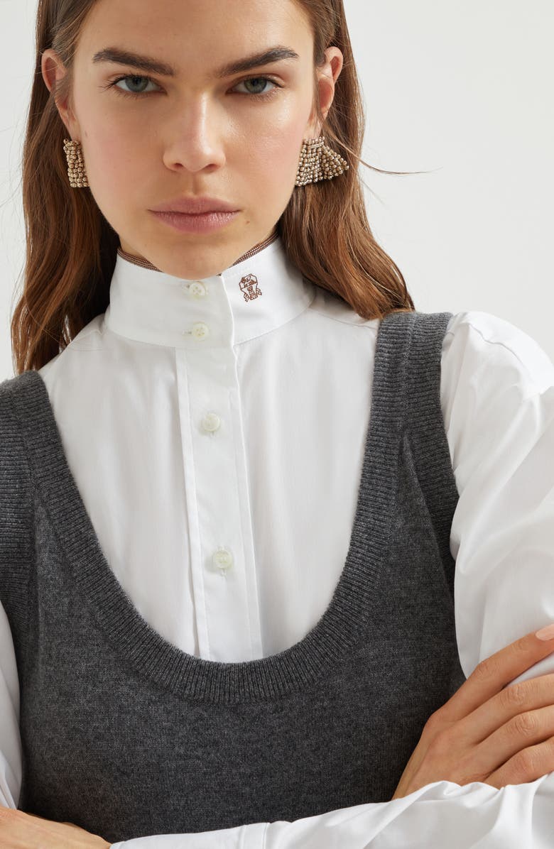 Brunello Cucinelli Cashmere knit dress, Alternate, color, Lead