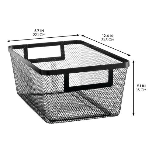 Mdesign Metal Mesh Pantry Basket With Handles In Black