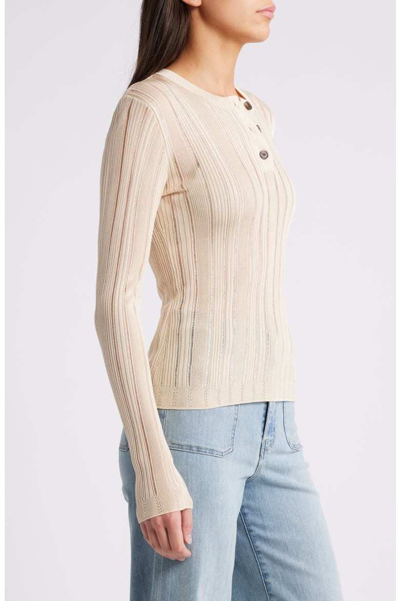 Laddered Ribbed Long Sleeve Henley, Alternate, color, CREAM