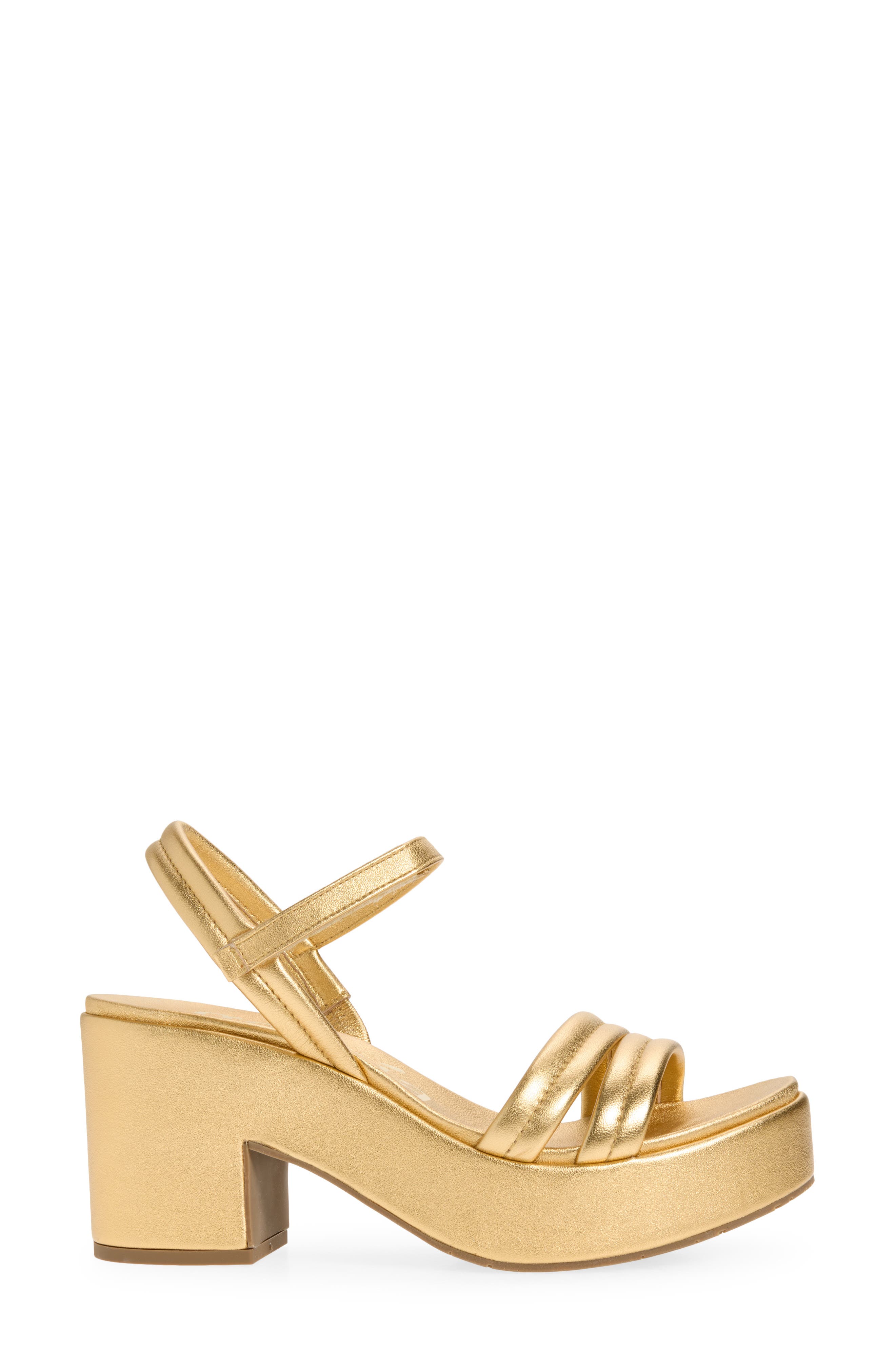 Pedro Garcia Dixie Platform Metallic Leather Sandal, Alternate, color, Gold
