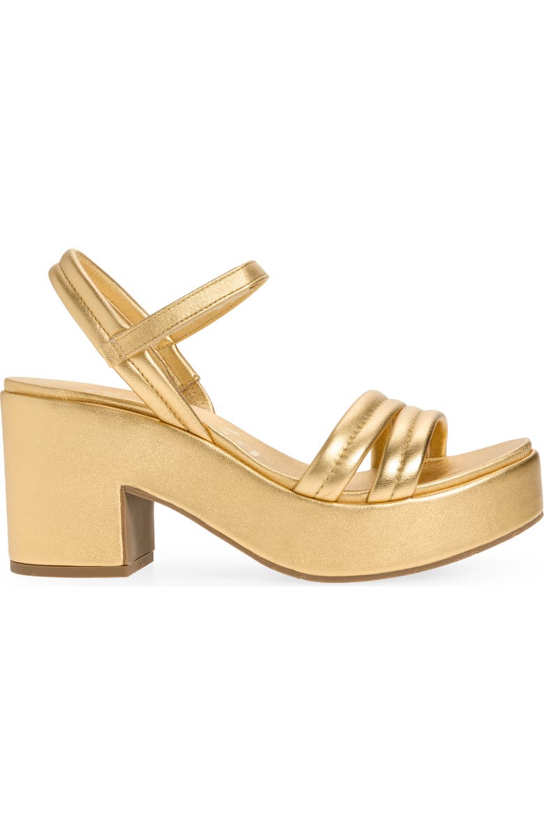 Pedro Garcia Dixie Platform Metallic Leather Sandal, Alternate, color, Gold