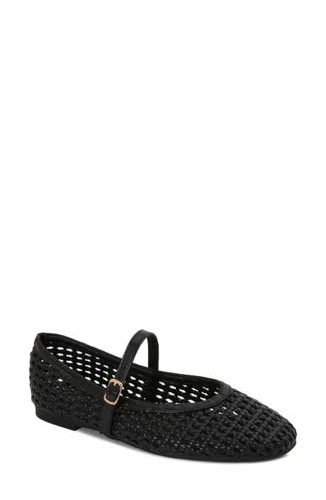 Veera Woven Faux Leather Mary Jane Flat