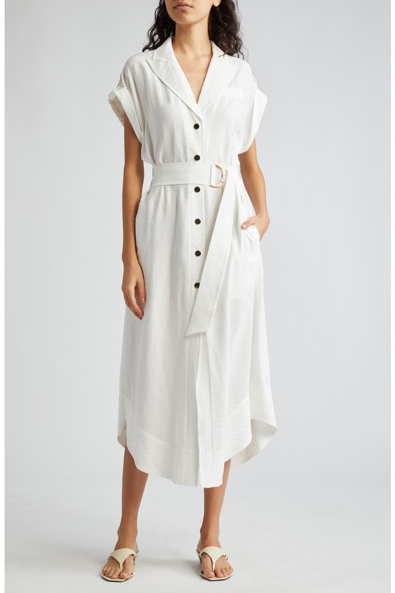 Celia Belted Midi Dress, Main, color, IVORY