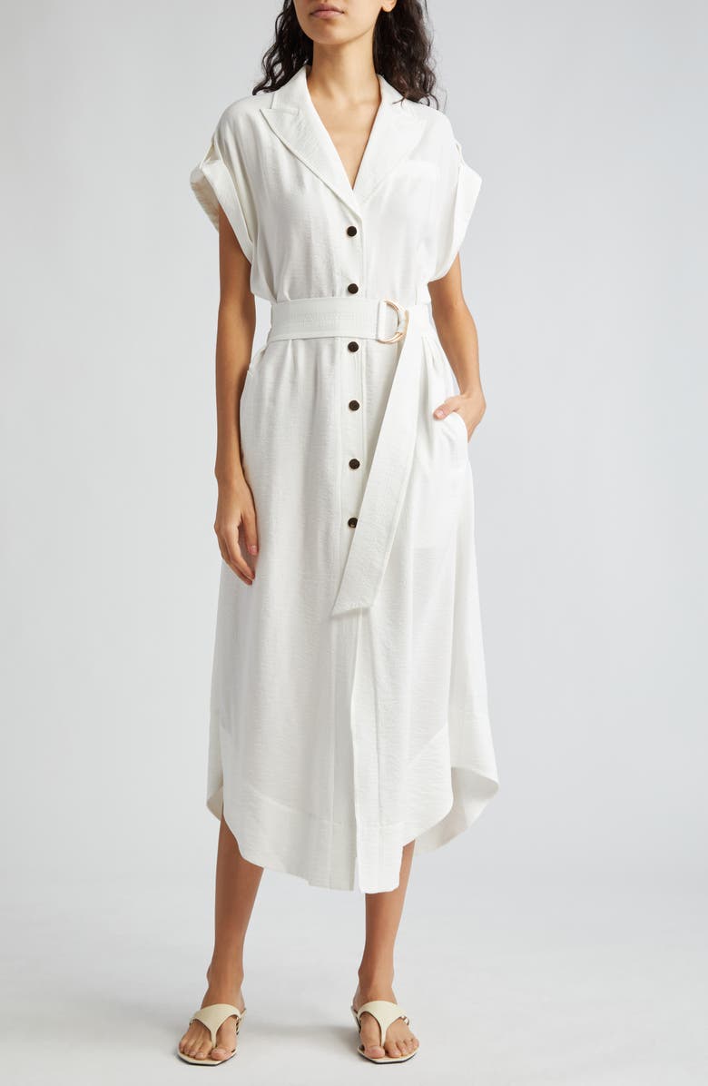 Ramy Brook Celia Belted Midi Dress, Main, color, Ivory