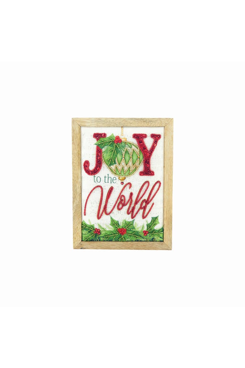Embellished Joy/World Shelf Sitter Block, Main, color, Green