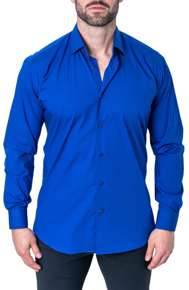Maceoo Fibonacci Solid Contemporary Fit Button-Up Shirt, Main, color, 