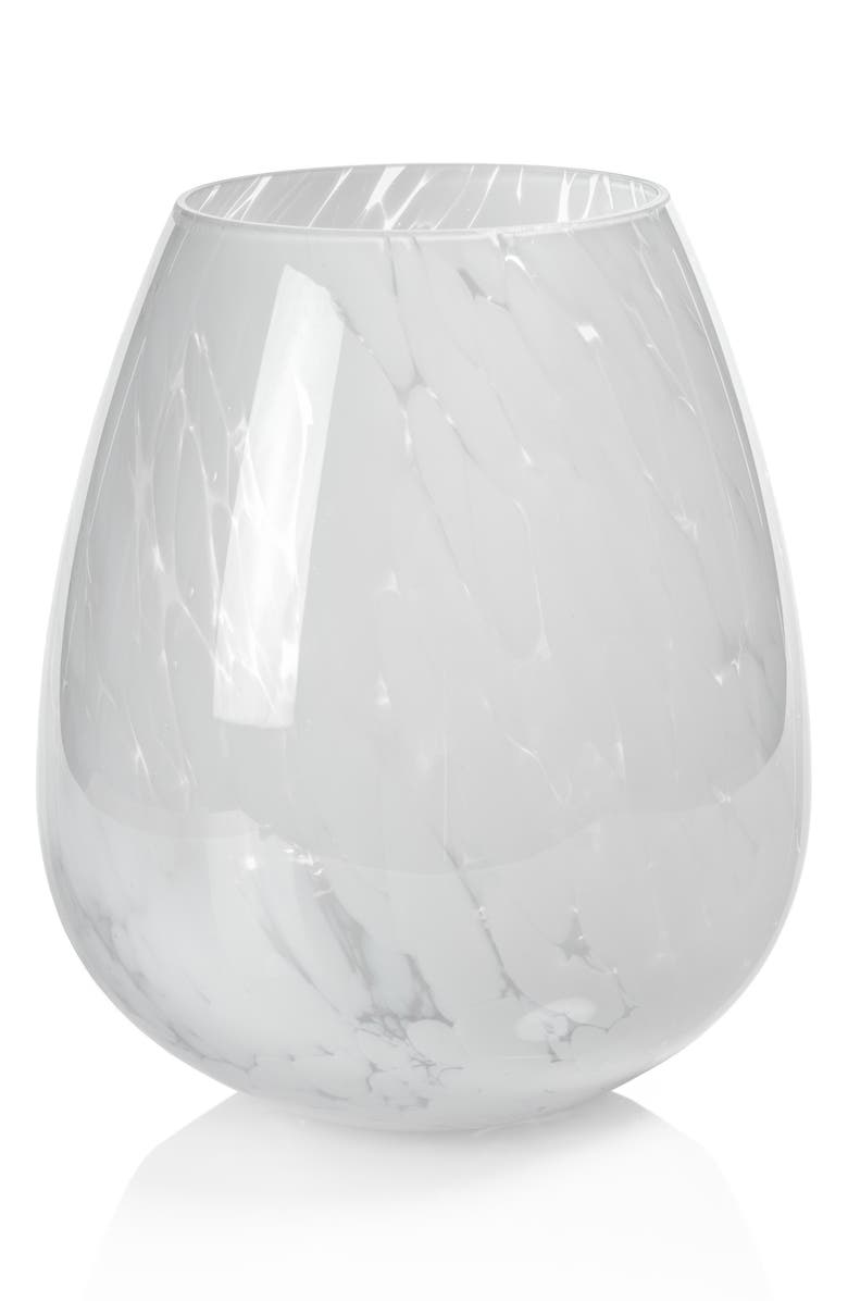 Zodax Laval Confetti Glass Vase, Main, color, White