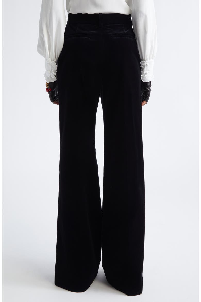 Velveteen Wide Leg Trousers, Alternate, color, BLACK