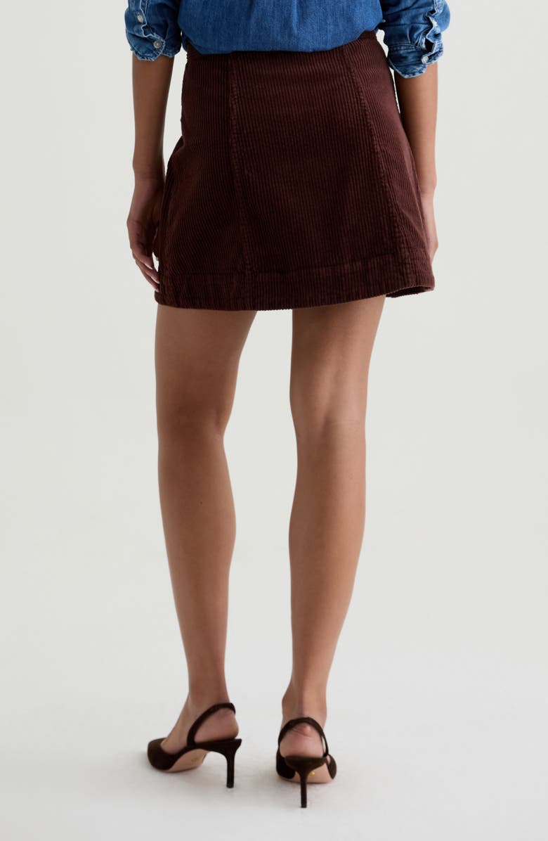 AG Evie Button Front Corduroy Skirt, Alternate, color, Coffee Bean