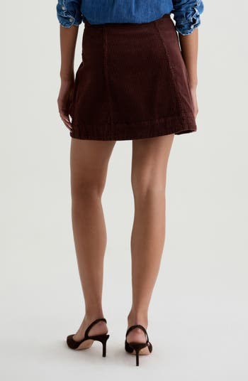 Evie Button Front Corduroy Skirt