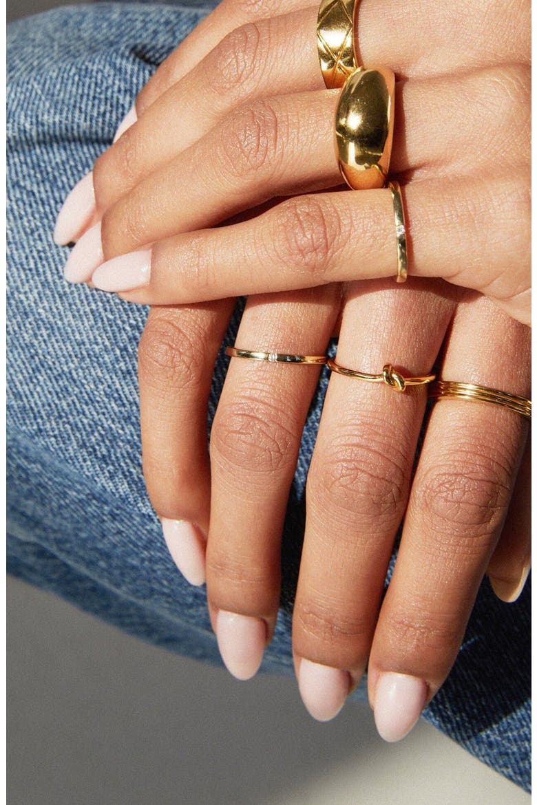 Gold Knot Ring, Alternate, color, White