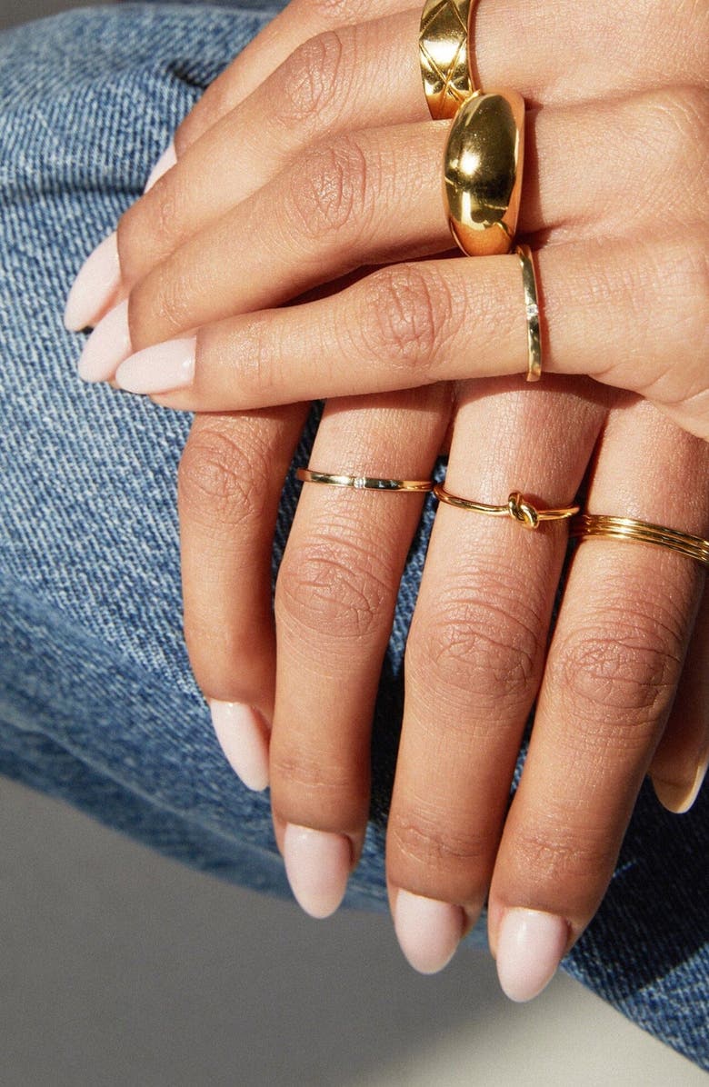 Aurate New York Gold Knot Ring, Alternate, color, White