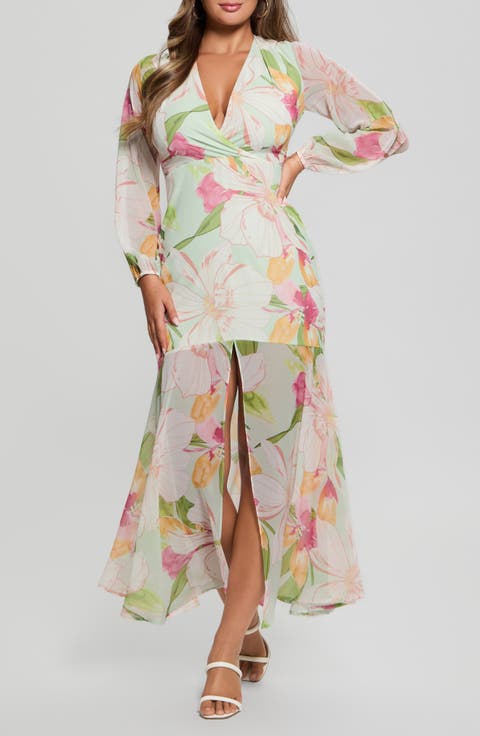 Talia Tropical Floral Long Sleeve Dress