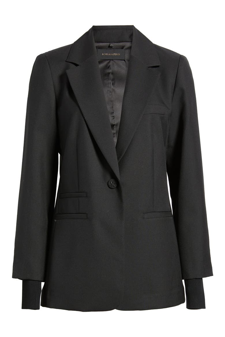 Nora Wool Blend Blazer, Alternate, color, BLACK