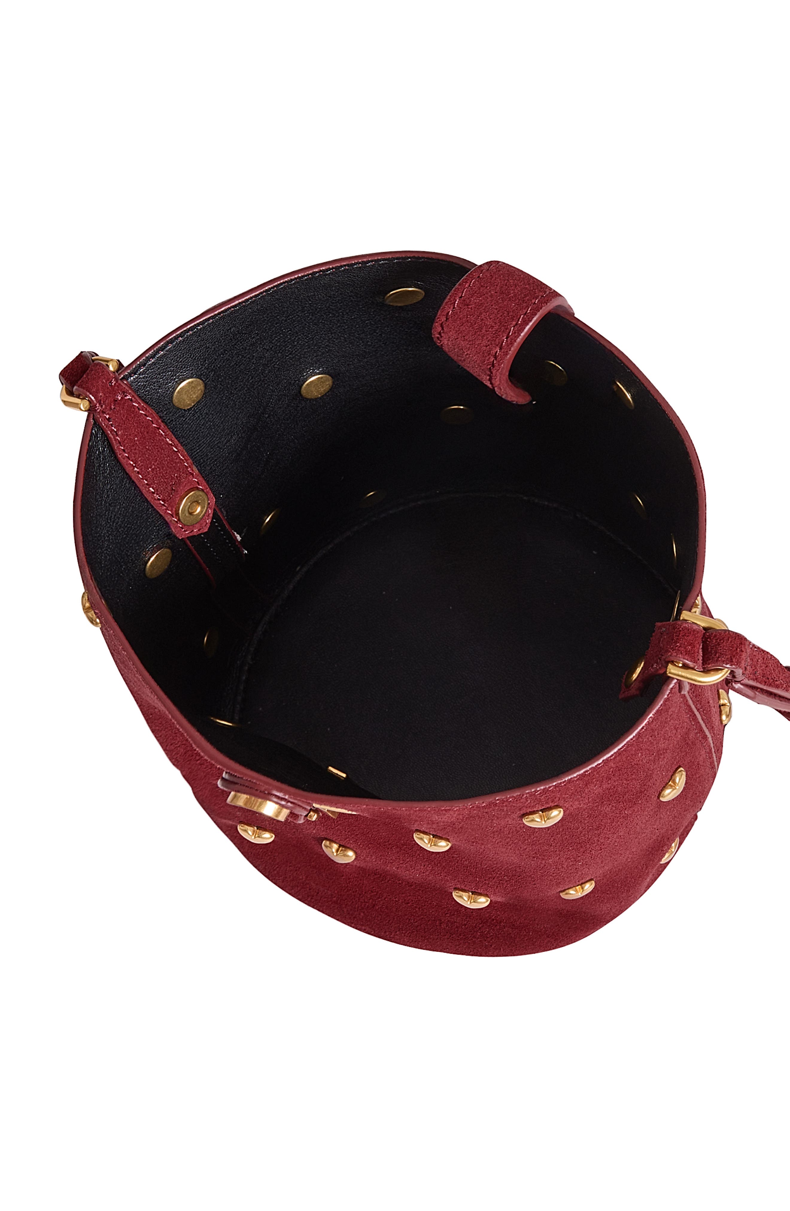 Rebecca Minkoff Small Heart Studded Leather Bucket Bag, Alternate, color, 