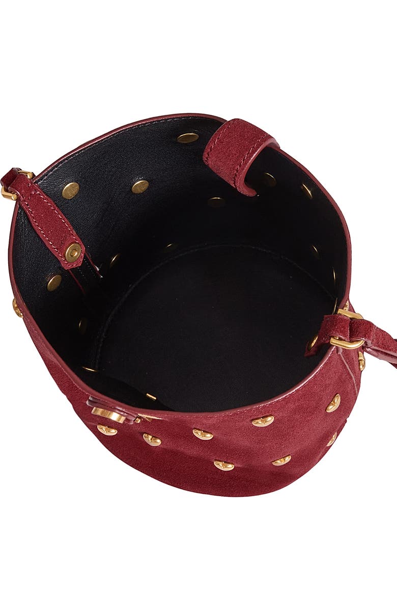 Rebecca Minkoff Small Heart Studded Leather Bucket Bag, Alternate, color,