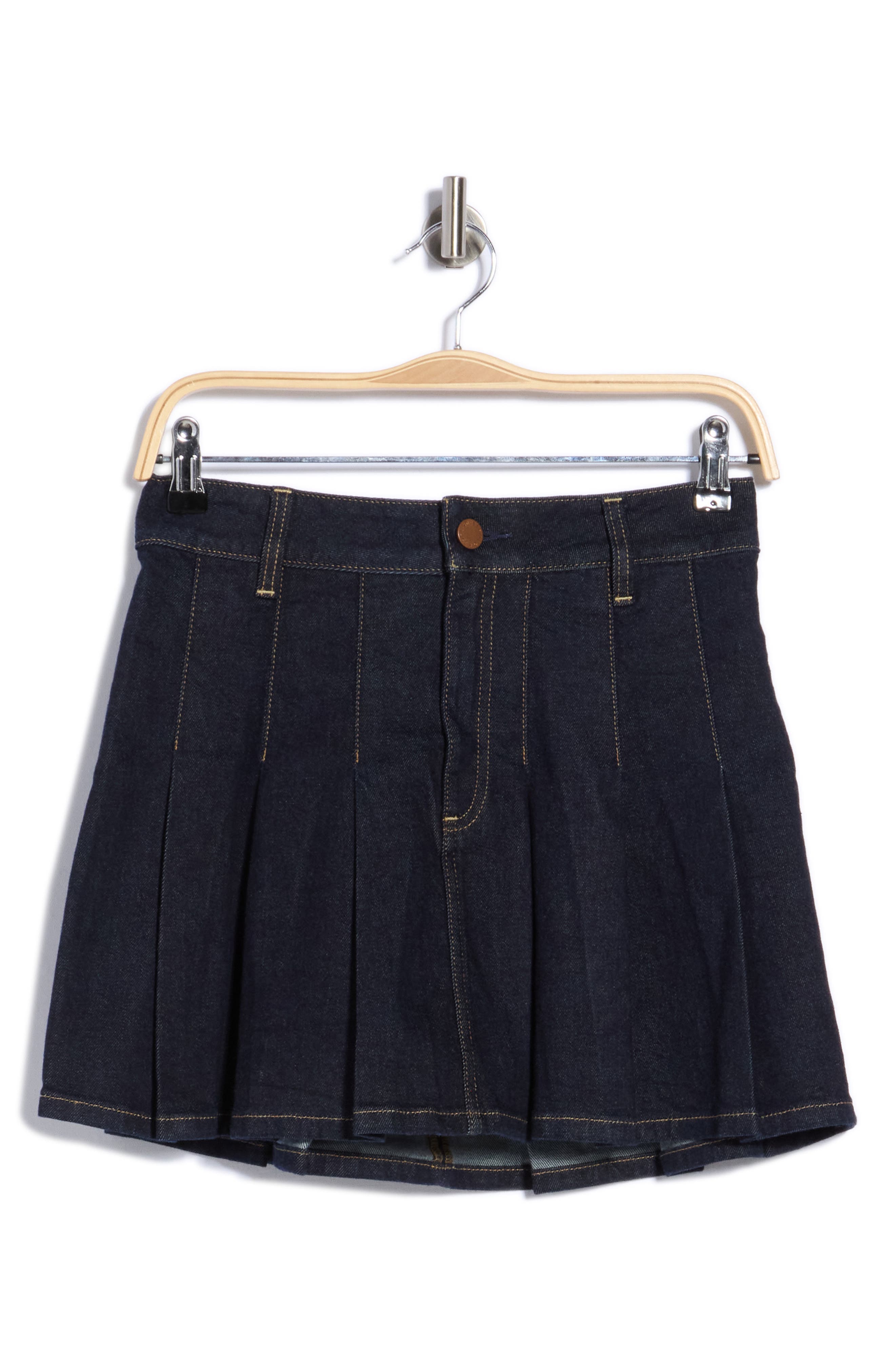 Suzie Pleated Denim Miniskirt