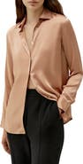 Lilysilk Minimalist Placket Silk Blouse with Shell Buttons