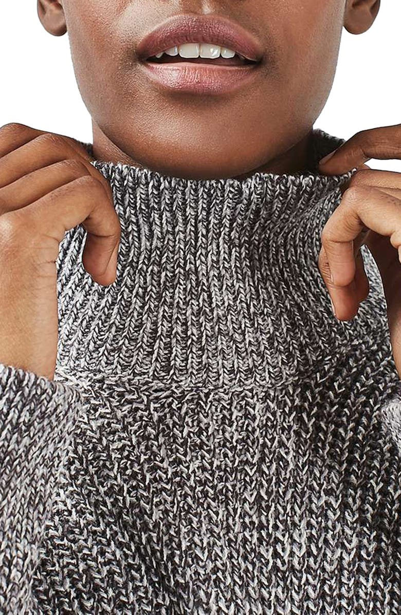 Topshop Grunge Funnel Neck Sweater Dress, Alternate, color, 