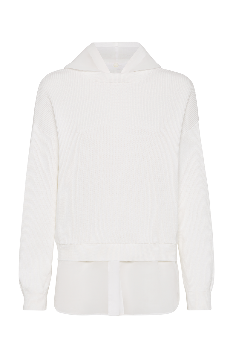 Brunello Cucinelli Faux Layered sweatshirt with monili, Main, color,