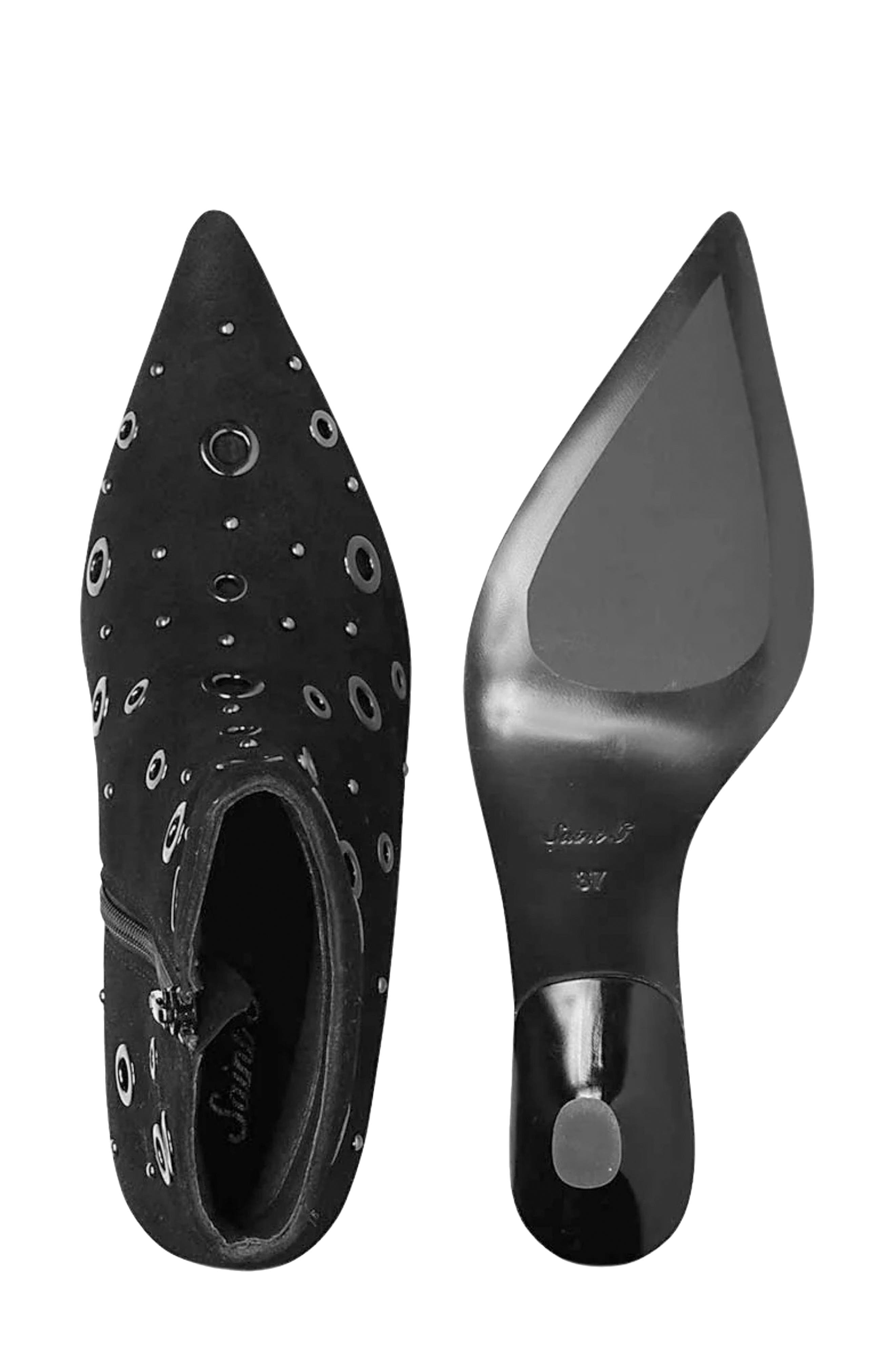 SAINT G Uru Pointed Toe Bootie, Alternate, color, Black Suede