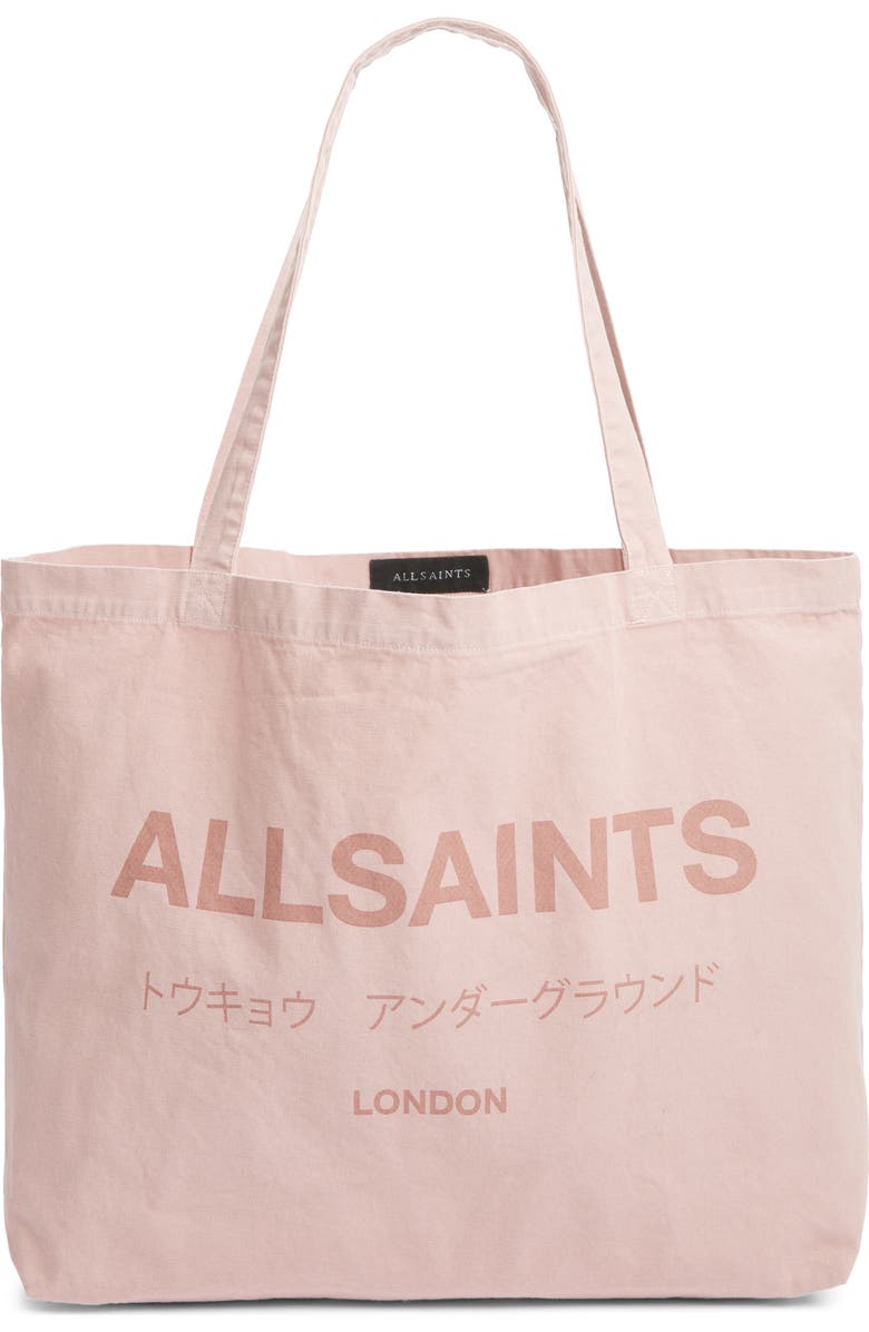 AllSaints Underground Tote, Main, color, Bramble Pink