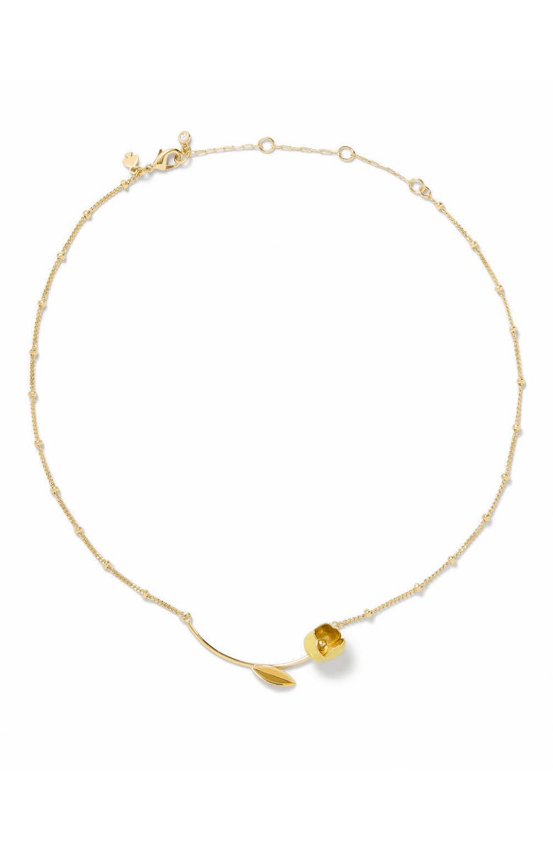 Kate Spade New York golden bloom bar pendant necklace, Alternate, color,