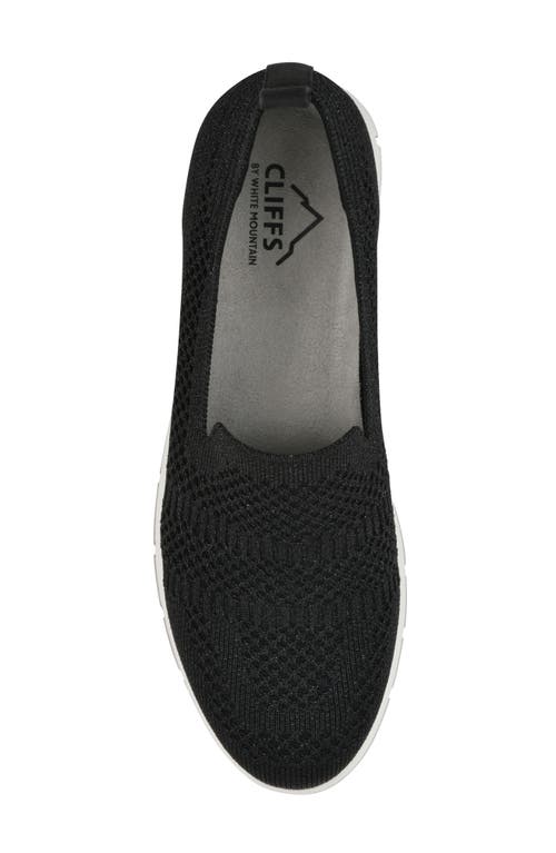 Cliffs By White Mountain Garren Glitter Knit Slip-on Sneaker In Black Glitter Knit