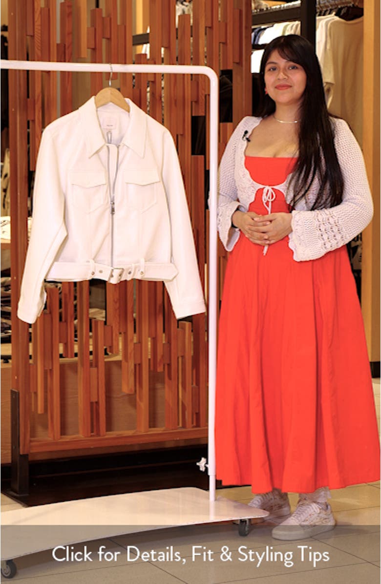 Saffira Belted Faux Leather Jacket, sales video thumbnail