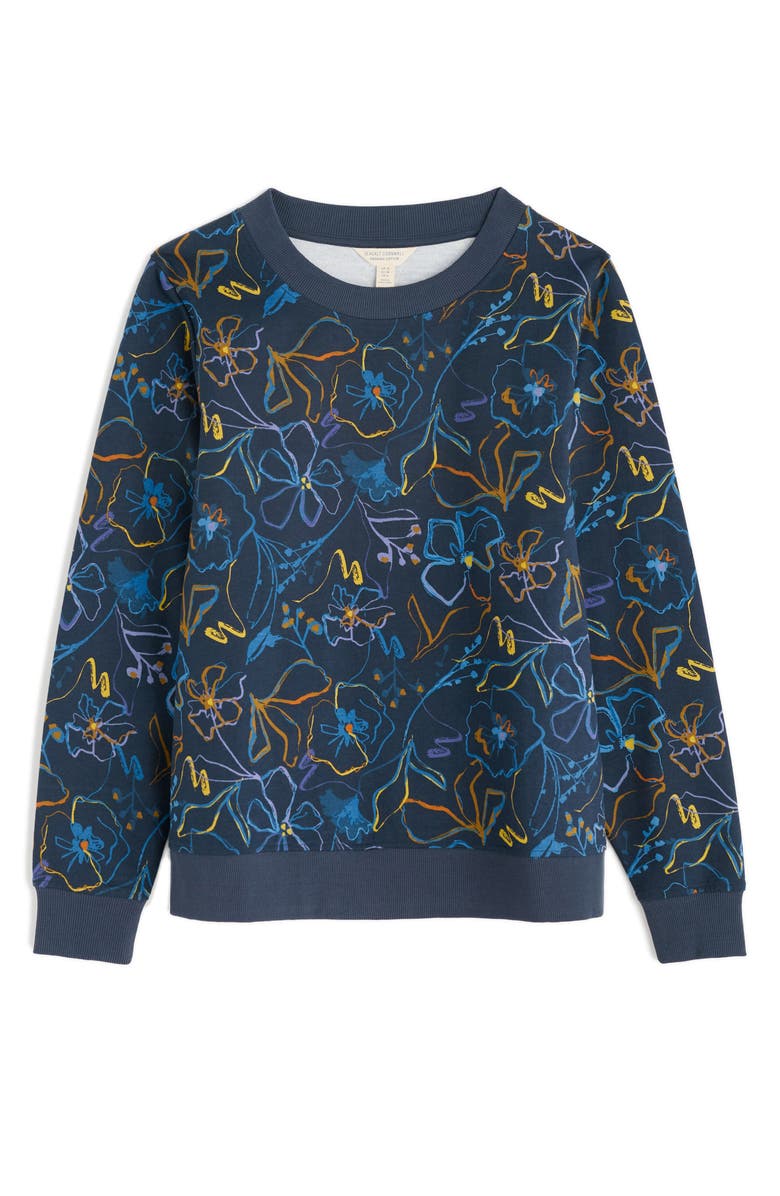 Seasalt Cornwall Bright Wave Organic Cotton Sweatshirt, Alternate, color, Drawn Floral Maritime