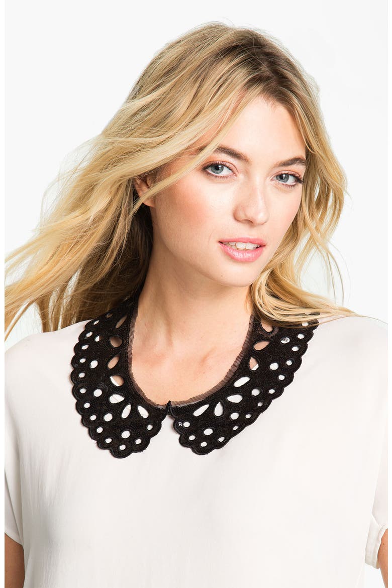 'Lacy Lady' Collar Necklace, Main, color, BLACK