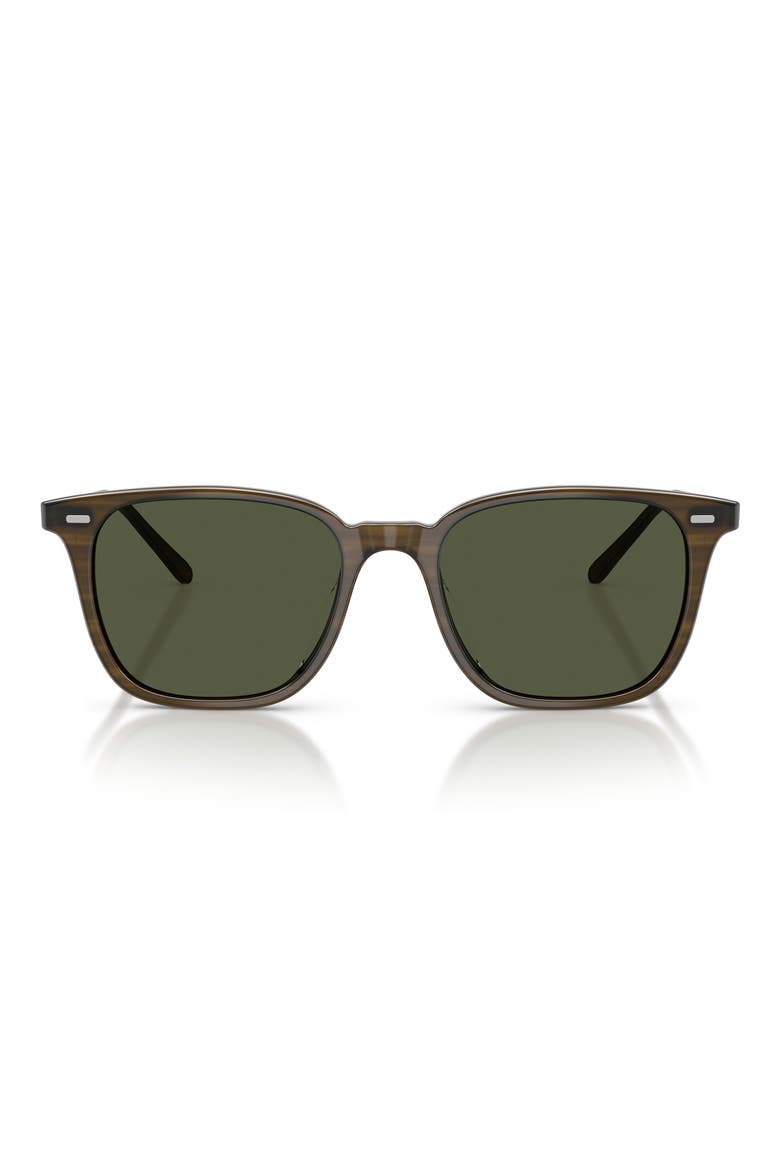 52mm Ladein Square Sunglasses, Main, color, OLIVEWOOD / G-15