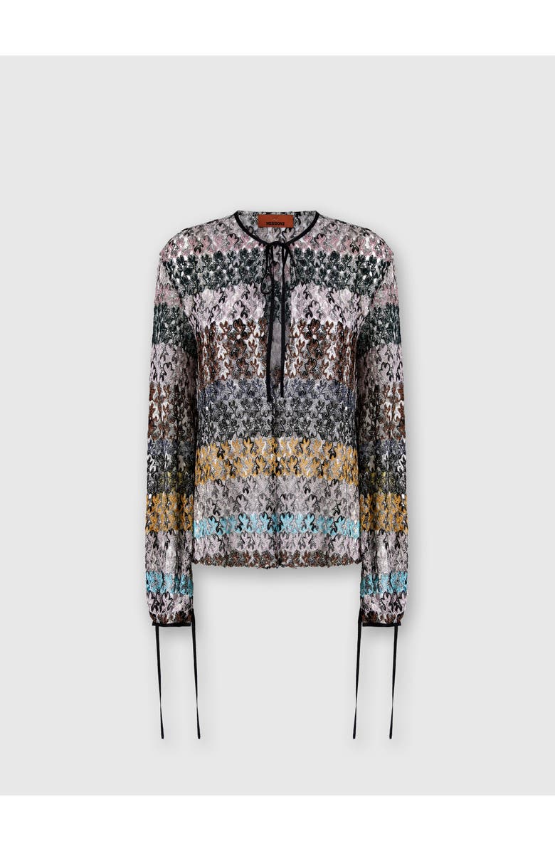 Missoni Crew Neck Blouse In Embroidered Lace, Main, color, Multicoloured